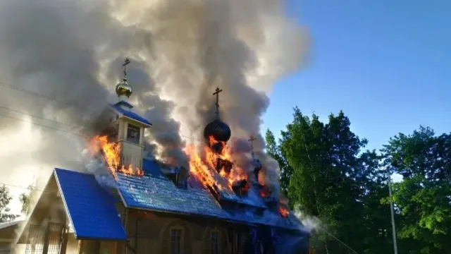 В Киевской области сгорел храм Святой Матроны Украинской Православной Церкви