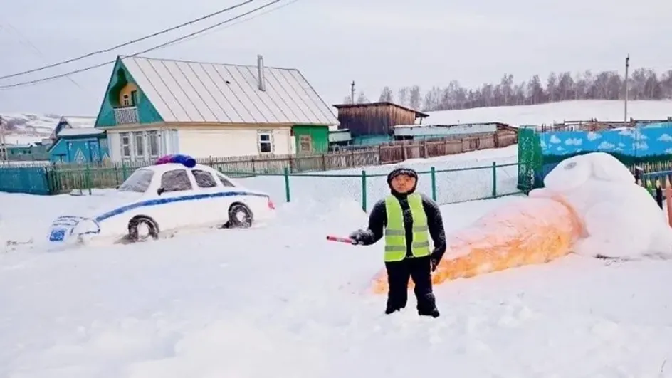 Снежный госавтоинспектор в Башкирии оказался "грозой" пьяных водителей