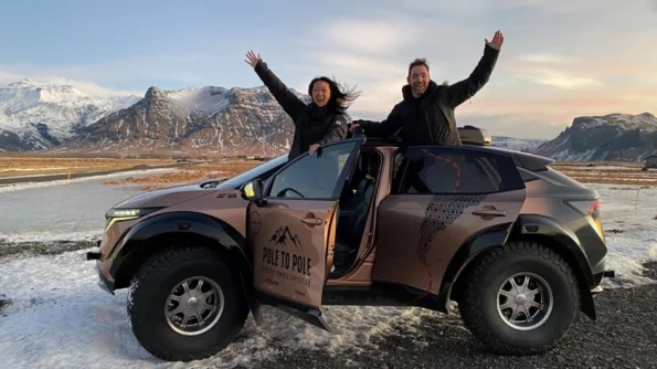 Электрокар Nissan Ariya EV совершил первую в мире поездку с Северного на Южный полюс