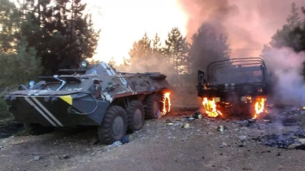 РВ: Артиллеристы 1-й танковой армии ВС РФ уничтожили бронетранспортер ВС Украины