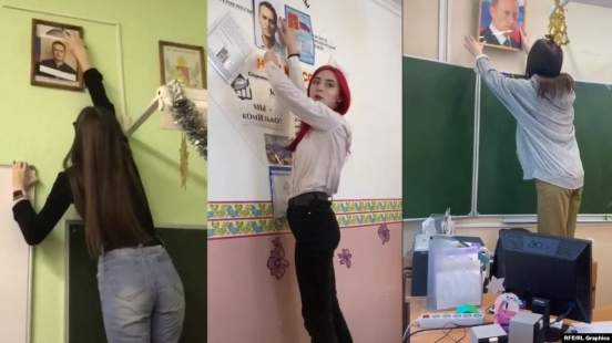 Полиция начала опрашивать школьников, которые снимают портреты Владимира Путина