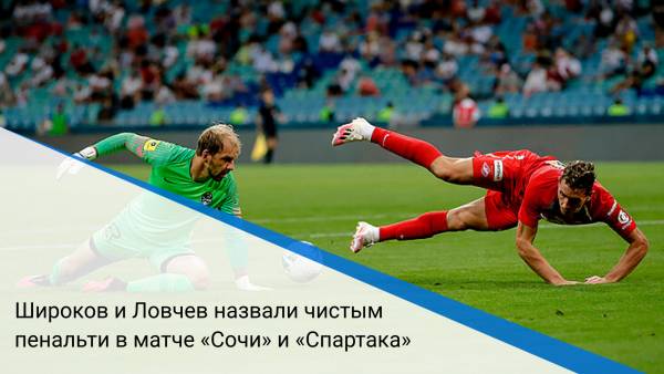 Широков и Ловчев назвали чистым пенальти в матче «Сочи» и «Спартака»