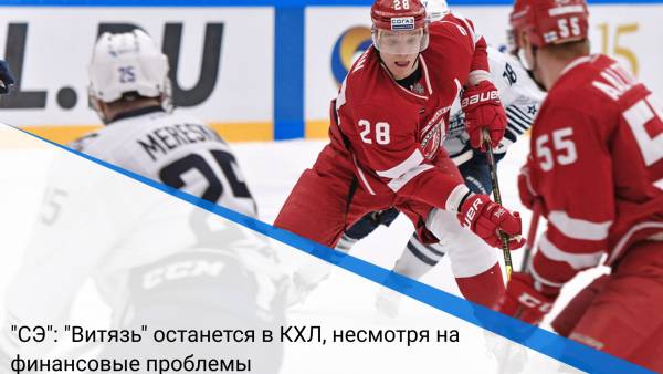 "СЭ": "Витязь" останется в КХЛ, несмотря на финансовые проблемы