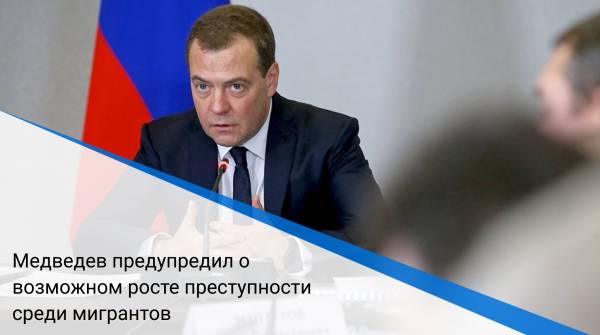 Медведев предупредил о возможном росте преступности среди мигрантов