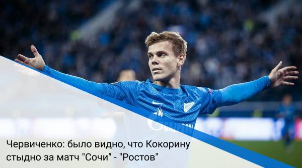 Червиченко: было видно, что Кокорину стыдно за матч "Сочи" - "Ростов"