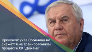 Крикунов: указ Собянина не скажется на тренировочном процессе ХК "Динамо"