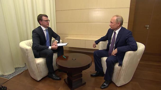 Интервью Путина в его комнате отдыха, piter.tv